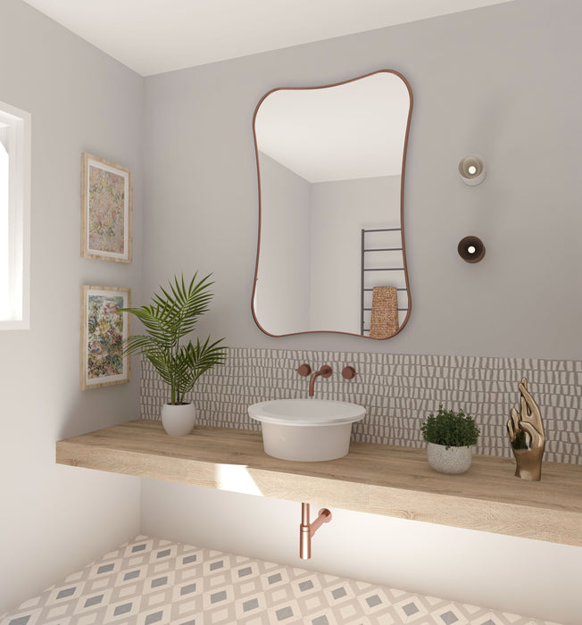 Hasha Italian Style Irregular Asymmetrical Bathroom Wall Mirror