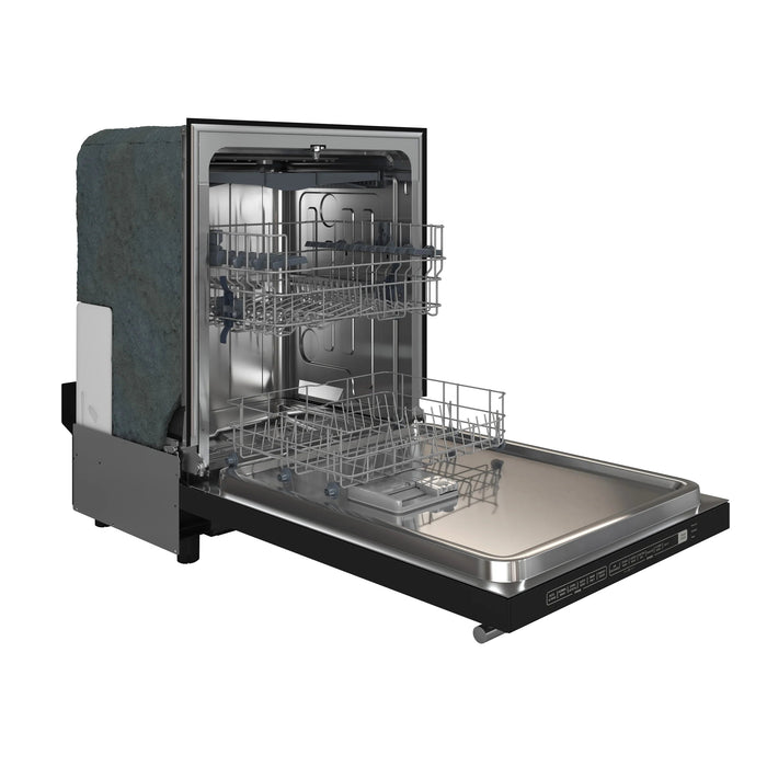 Forno Espresso 24" Built-In Dishwasher, Black, Antique Brass, FDWBI8067-24BLK