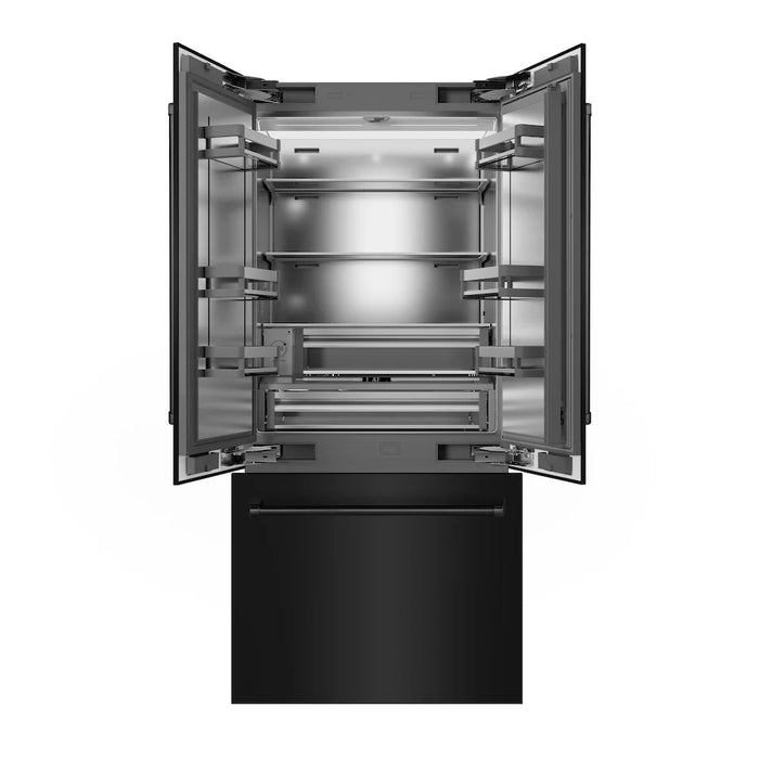 ZLINE 36" French Door Built-In Bottom Freezer Refrigerator, Water Dispenser, Ice Maker SRBIV-BS-36