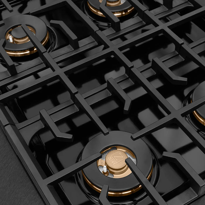 ZLINE 30 " Paramount Gas Rangetop DuoPro™ Cooktop, Black Satin Stainless Steel PSRTBS-30