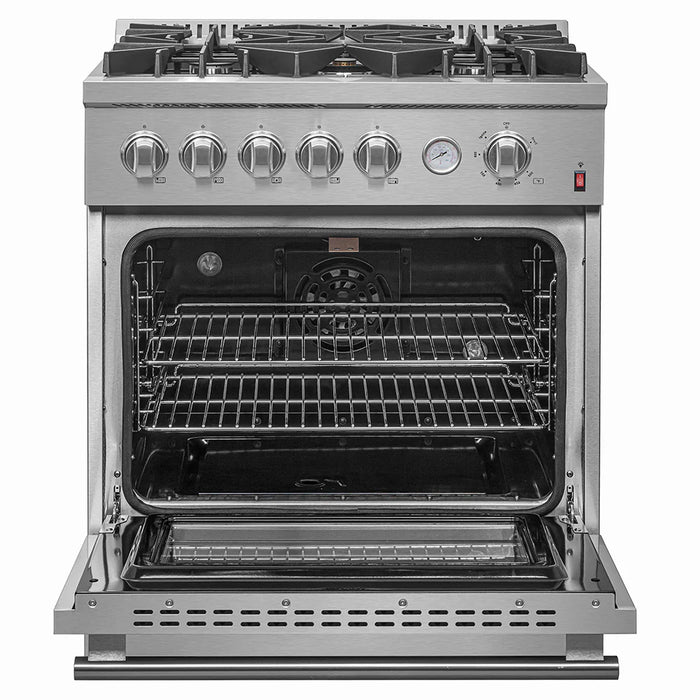 Forno 30"Gas Range ,Air Fry Basket, Wok Support, Griddle, FFSGS6274-30