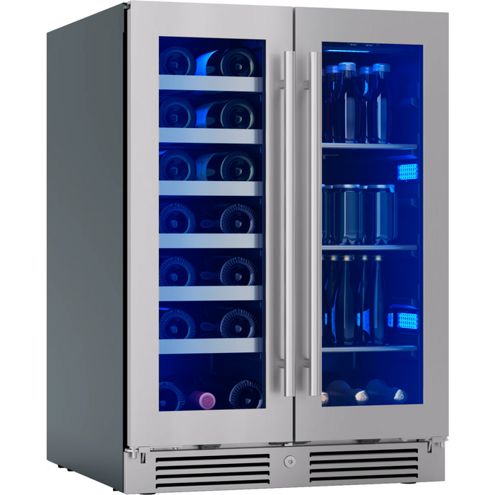 Zephyr 24" Built-In Dual Zone Wine & Beverage Cooler, PRWB24C32CG
