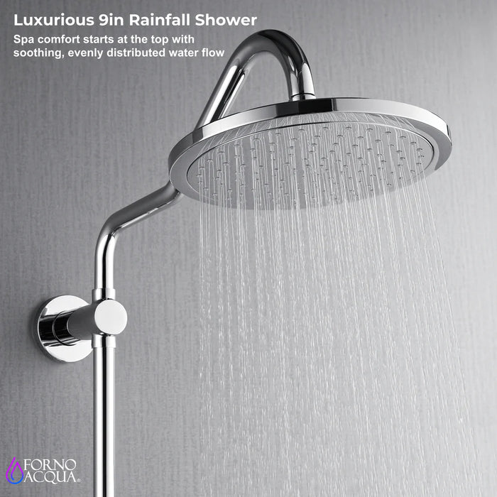 Forno Acqua AcquaSPA Retrofit Shower, Overhead Rainfall Shower, Handheld Shower Head SC31CP-C2