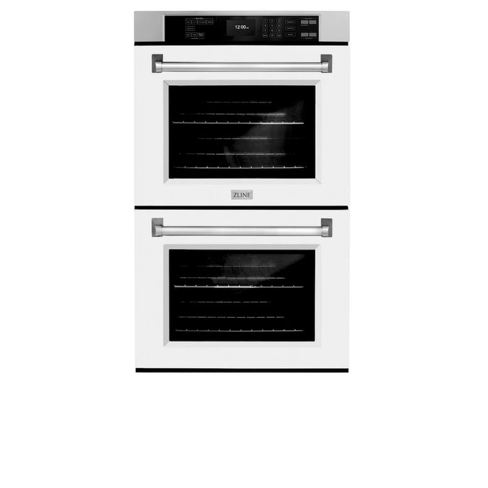 ZLINE 30"Professional True Convection Double Wall Oven, Air Fry, Self Clean, White Mattel WAD-WM-30