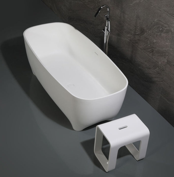 ALFI brand 67" White Matte Solid Surface Resin Bathtub AB9980