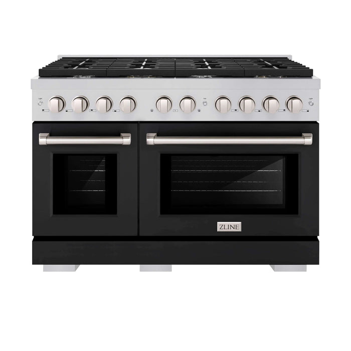 ZLINE 48"Paramount Dual Fuel Range Stainless Steel, Black Matte, SDR-BLM-48