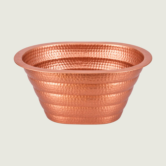 Nauxus Round Custom Handmade Copper Bathroom Sink RCB04-NX