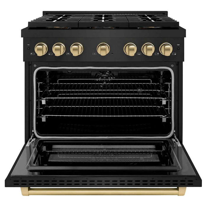 ZLINE 36" Paramount Dual Fuel Range DuoPro™ Cooktop, Electric Convection Oven PSDRBZ-36-CB