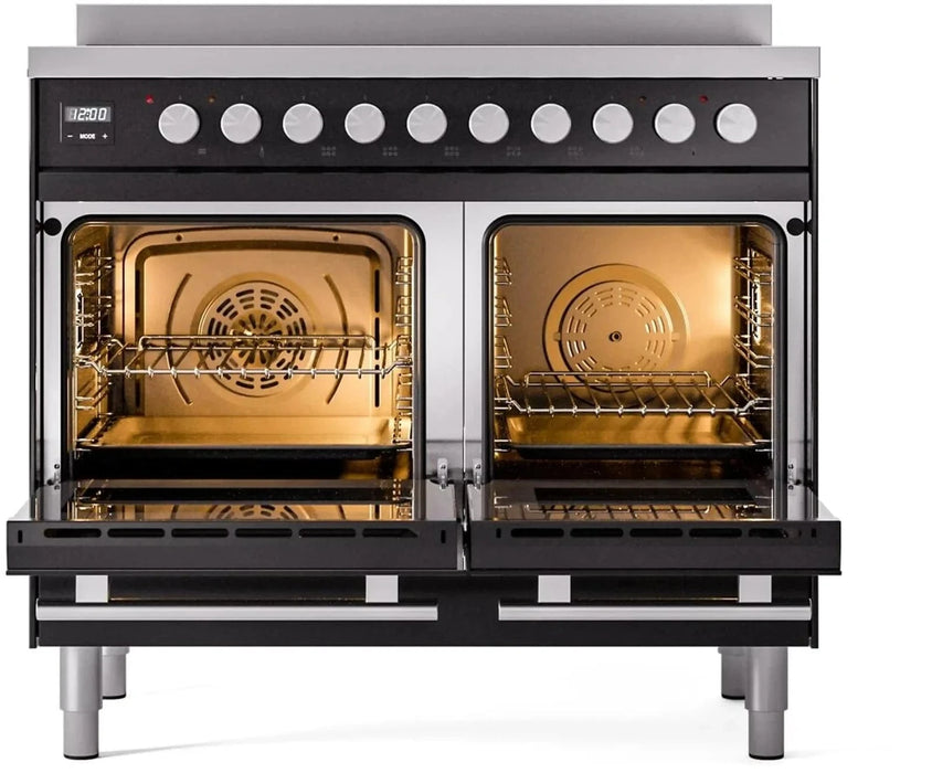 ILVE 40"Professional Plus Induction Range, Glossy Black UPDI406WMPBK