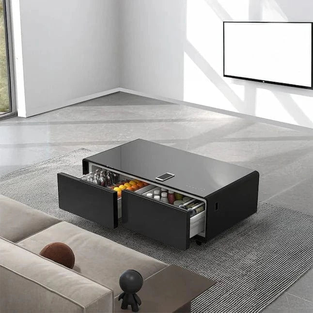 FORNO Evoluto 51" Smart Coffee Table – Dual Fridge Drawers Black FCTFR7006-51BLK