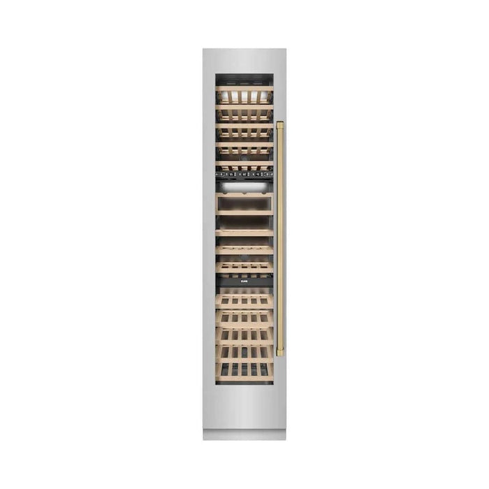 ZLINE 18"Triple Zone 68 Bottle Left Hinge Column Wine Cooler, Stainless Steel Champagne Bronze RCWVLZ-30418-CB