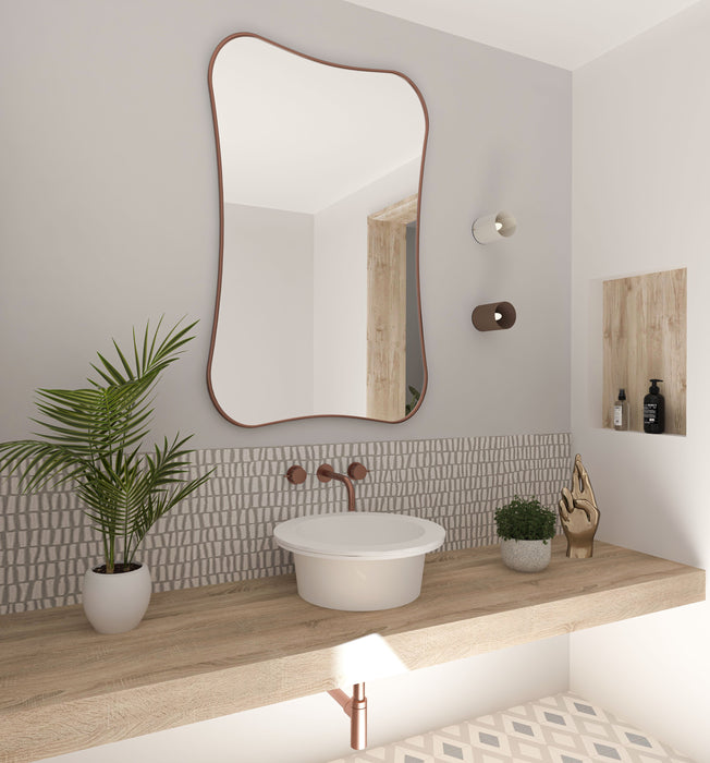Hasha Italian Style Irregular Asymmetrical Bathroom Wall Mirror