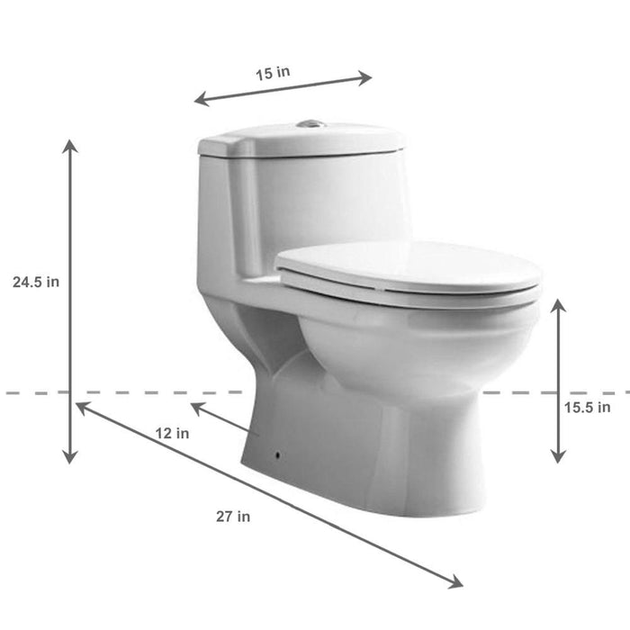 Whitehaus Magic Flush Eco-Friendly One Piece Toilet WHMFL3222-EB