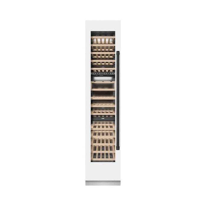 ZLINE 18"Triple Zone 68 Bottle Left Hinge Column Wine Cooler, White Matte Stainless Steel Matte Black RCWVLZ-WM-18-MB