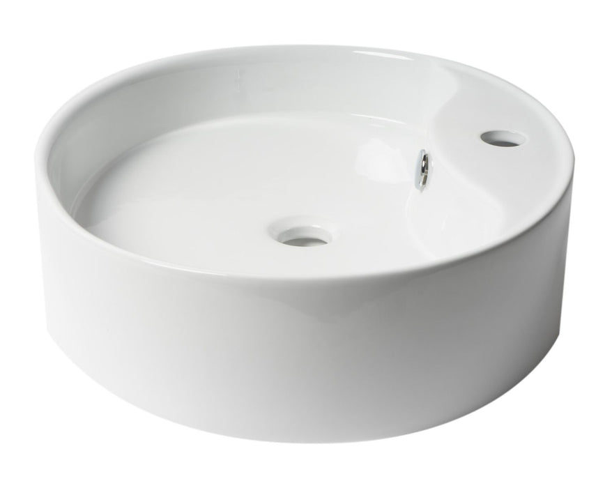 ALFI brand White 22" Oval Above Mount Ceramic Sink, Faucet Hole ABC910