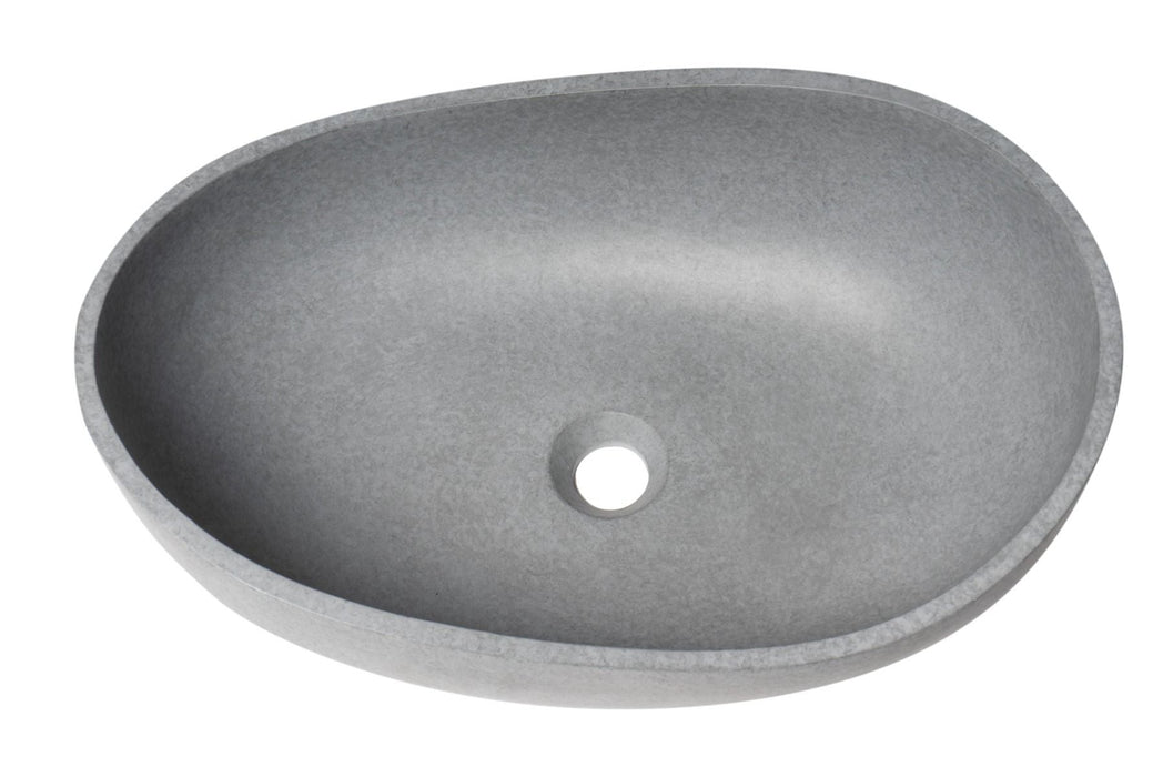 ALFI brand 23" Solid Concrete Wavy Oval Above Mount Vessel Sink ABCO23O