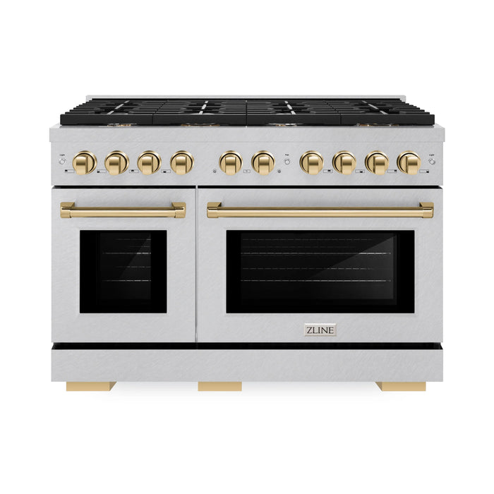 ZLINE 48"Paramount Dual Fuel Range DuraSnow® Gold SDRSZ-48-G