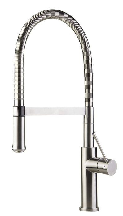 ALFI brand Brushed Gooseneck Single Hole Kitchen Faucet AB2015