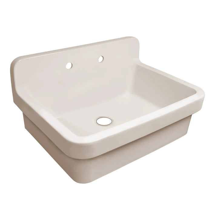 Whitehaus 30" Fireclay Utility Sink with High Backsplash OFCH2230