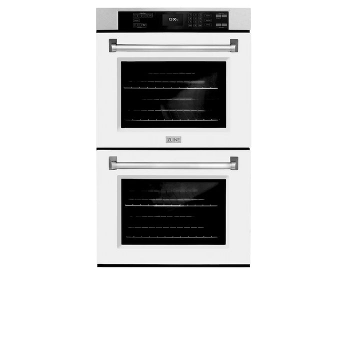 ZLINE 30"Professional True Convection Double Wall Oven, Air Fry, Self Clean, DuraSnow® White Matte WADS-WM-30