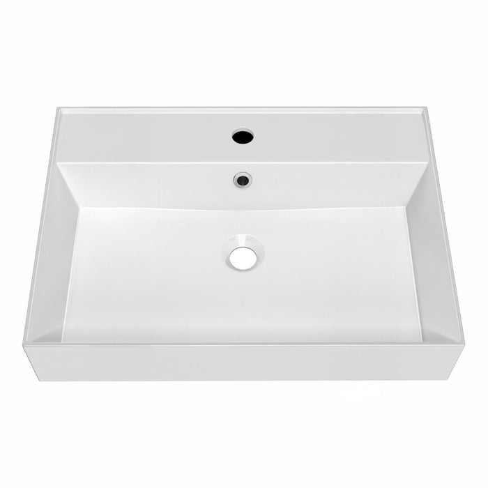 Whitehaus 24" Rectangular Wall Mount Basin, Single Faucet, Overflow B-AG61-1H