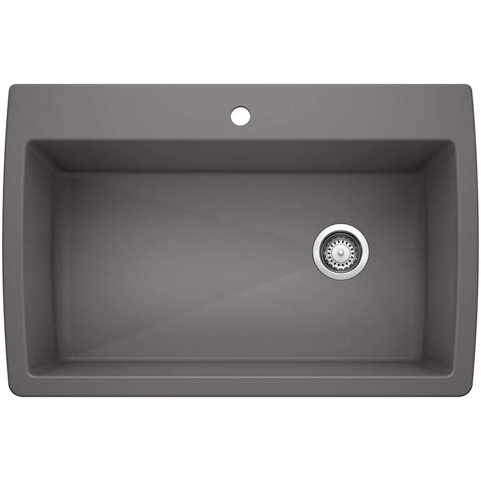 BLANCO Diamond SILGRANIT 33.5" Super Single Dual Mount Kitchen Sink
