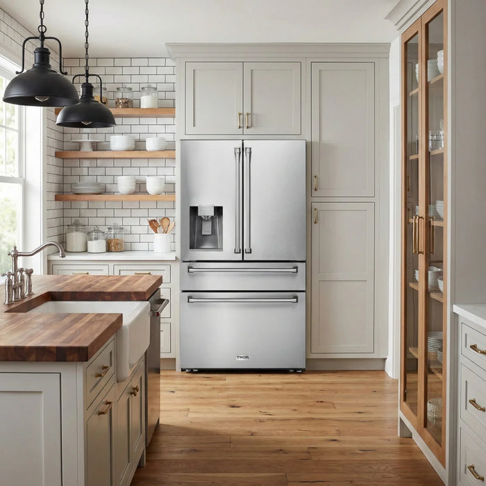 THOR Kitchen 36" Counter Depth Refrigerator, Water Dispenser, Ice Maker - Detail View