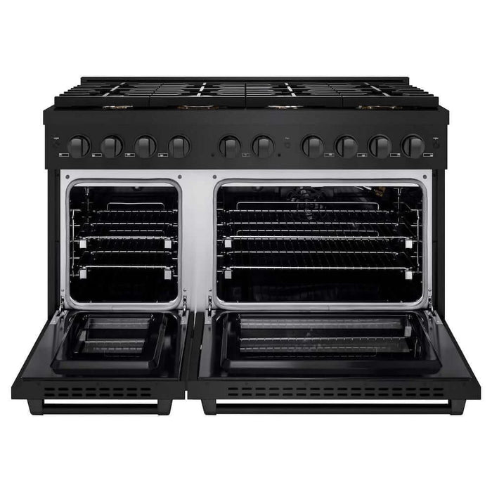 ZLINE 48 in.Gas Range, Convection Gas Oven, Brass Burner, Black Stainless Steel, SGRB-BR-48