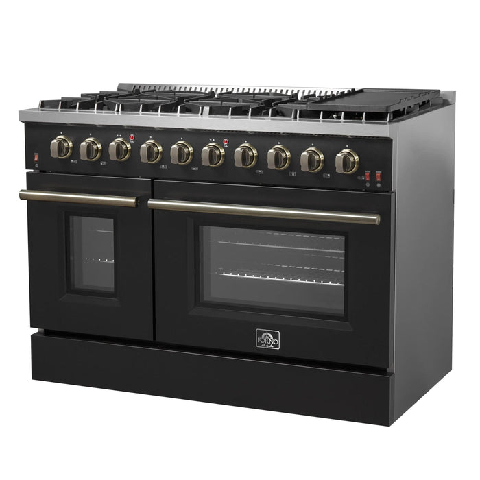 FORNO Galiano 48" Gas on Gas Range FFSGS6244-48BLK