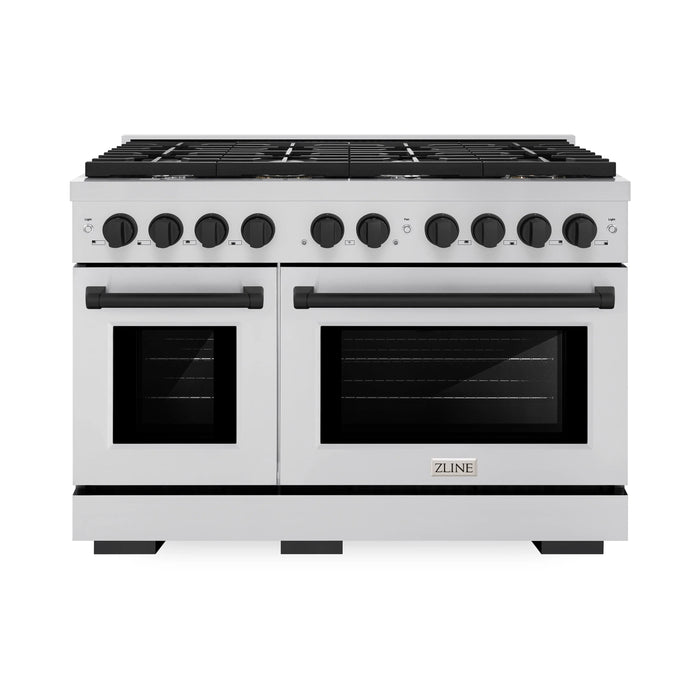 ZLINE 48"Paramount Dual Fuel Range Stainless Steel Matte Black SDRZ-48-MB