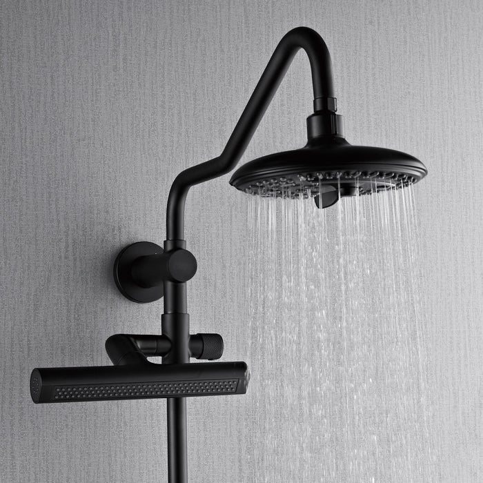 Forno Acqua AcquaFALL Shower, Overhead Rainfall Shower, Handheld Shower Head SCW2BK-C8