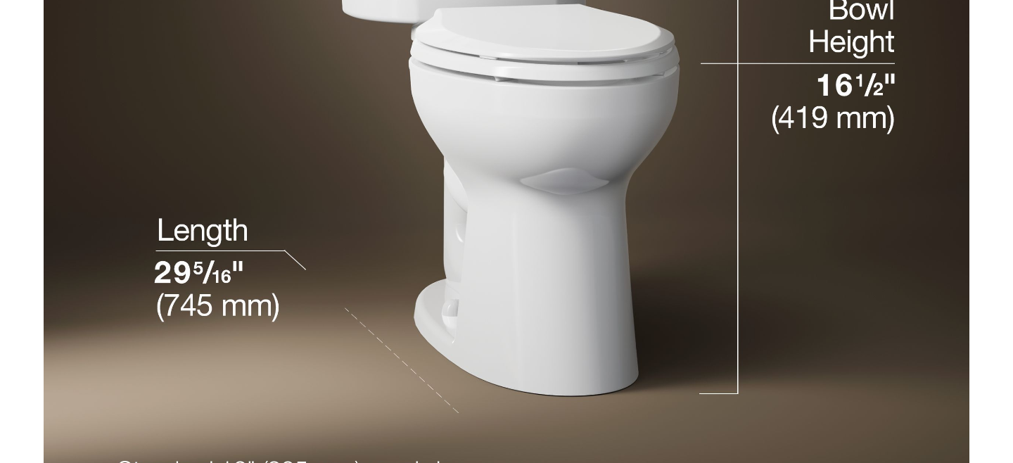 KOHLER Highline Comfort Height Two-Piece Elongated Toilet K-43999-0