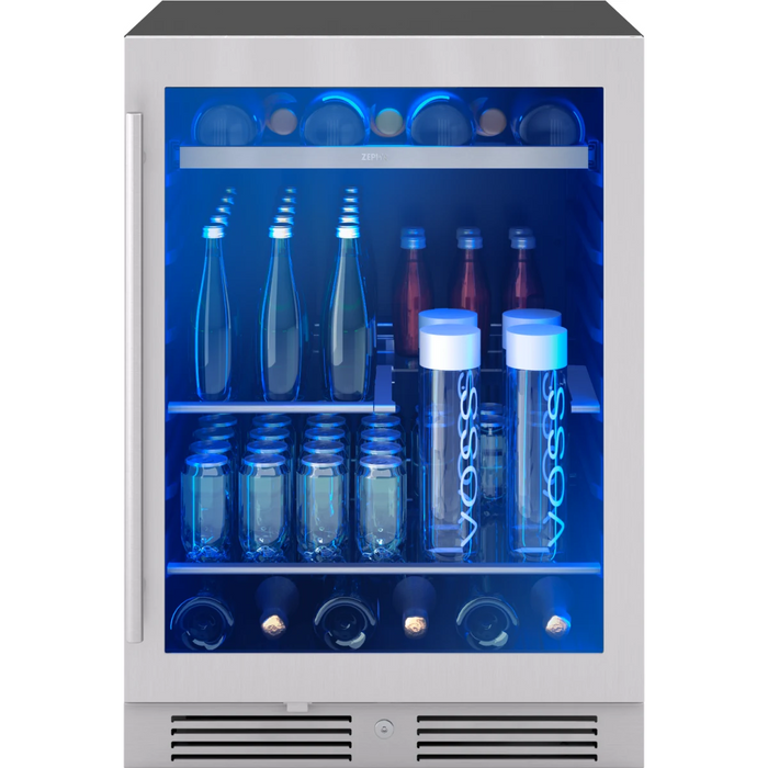 Zephyr 24" Freestanding/Built-In Undercounter Single Zone Beverage Center, PRB24C01CG