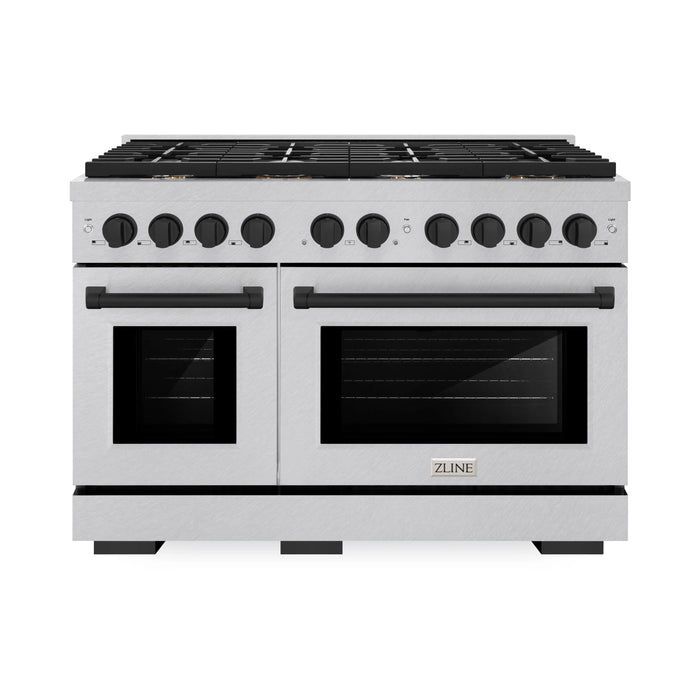 ZLINE 48"Paramount Dual Fuel Range DuraSnow® Matte Black SDRSZ-48-MB