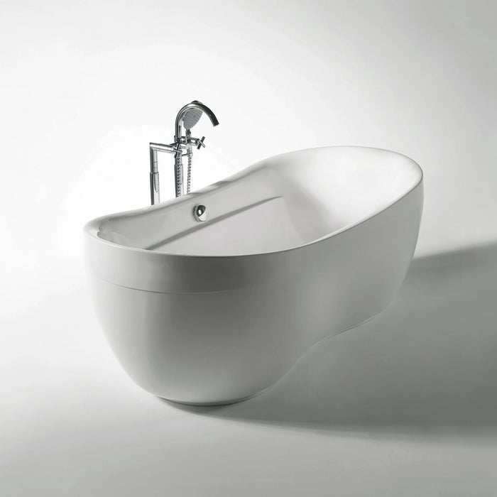 Whitehaus Oval Freestanding Acrylic Soaking Bathtub WHYB170BATH