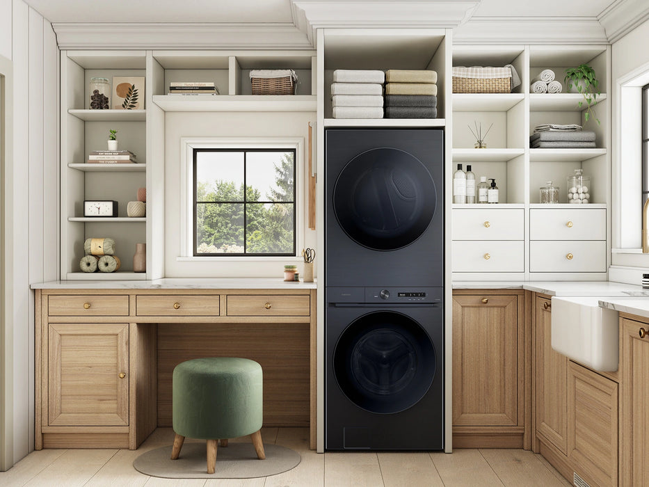 Samsung Bespoke 27" Washer, Dryer Stack Laundry WH46DBH500EVA
