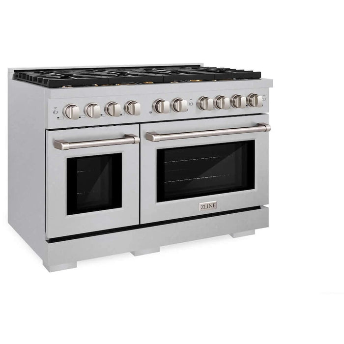 ZLINE 48"Gas Range, Convection Gas Oven , DuraSnow® Brass Burners, SGRS-BR-48