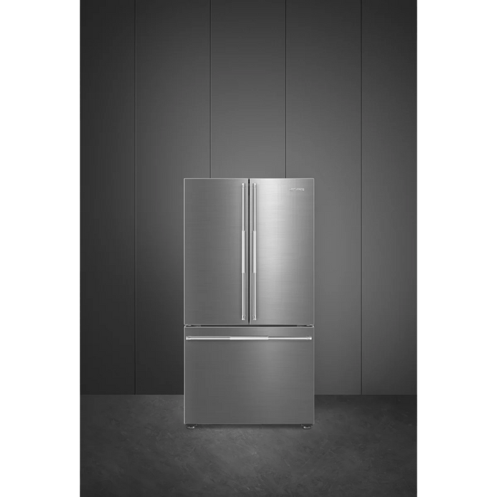 SMEG 36" Freestanding Counter Depth French Door Refrigerator, FD36UXIW