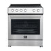 Forno 2-Piece White Kitchen Bundle - 30" Electric Range, 36" Bottom Freezer Refrigerator - Side View