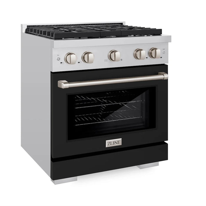 ZLINE 30"Paramount Dual Fuel Range Stainless Steel, Black Matte, SDR-BLM-30