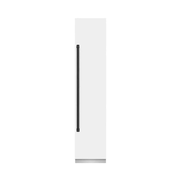 ZLINE 18" Right Hinge Column Freezer White Matte Stainless Steel, Graphite Gray Interior Matte Black RCFVRZ-WM-18-MB