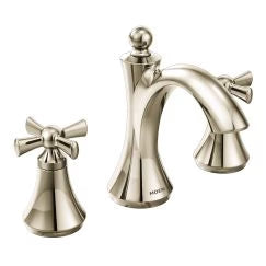 Moen Wynford 8" Widespread Two Handle High-Arc Bathroom Faucet, Cross Handles T4524