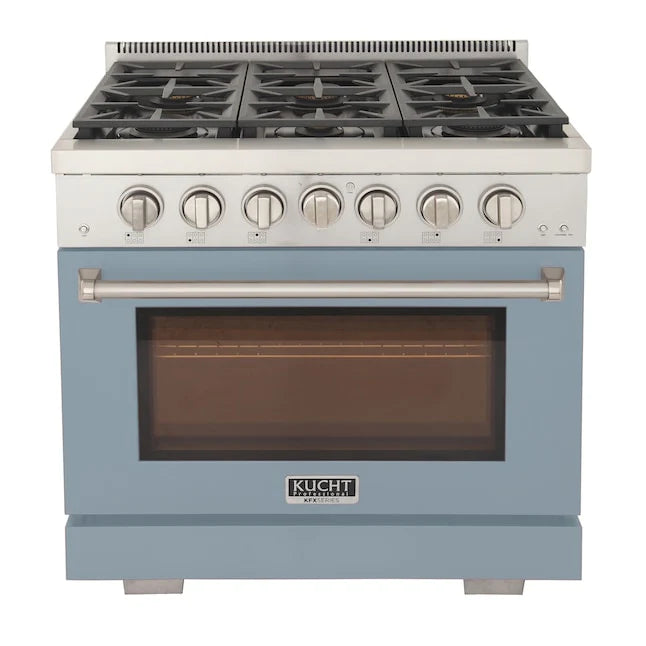 Kucht 36" Professional Gas Range, 6 Burners, Grill/Griddle, KFX360-LB