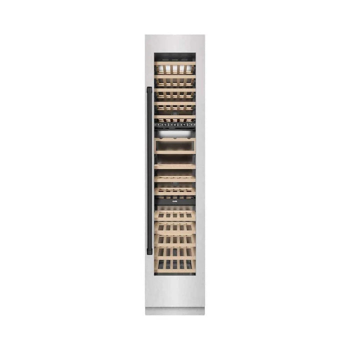 ZLINE 18"Triple Zone 68 Bottle Right Hinge Column Wine Cooler, DuraSnow® Stainless Steel Matte Black RCWVRZ-SN-18-MB