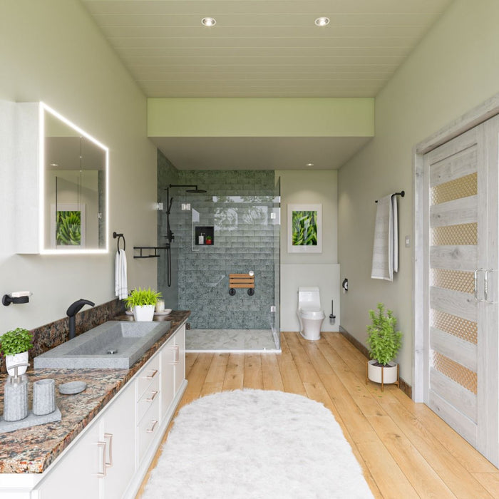 ALFI brand 40" Solid Concrete Gray Matte Trough Sink for the Bathroom ABCO40TR