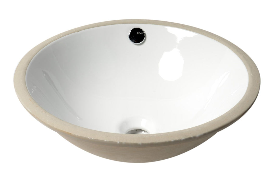 ALFI brand White 17" Round Undermount Ceramic Sink ABC601