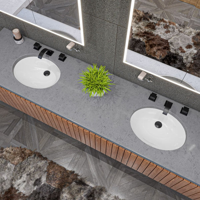 ALFI brand White 23" Oval Undermount Ceramic Sink ABC602