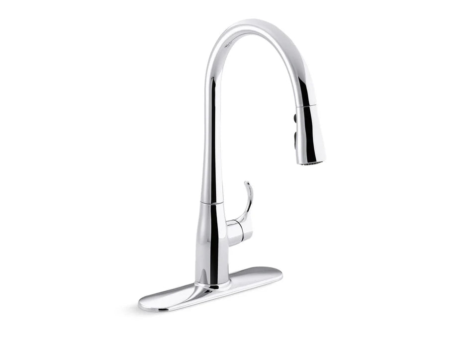 KOHLER Simplice Pull-down kitchen sink faucet, three-function sprayhead K-596