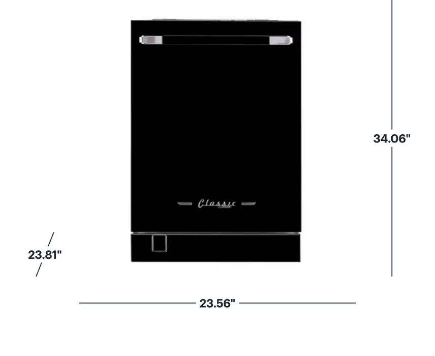 UNIQUE 24" Classic Retro Panel Ready Top Control Dishwasher, UNQ-DW24CTPRB
