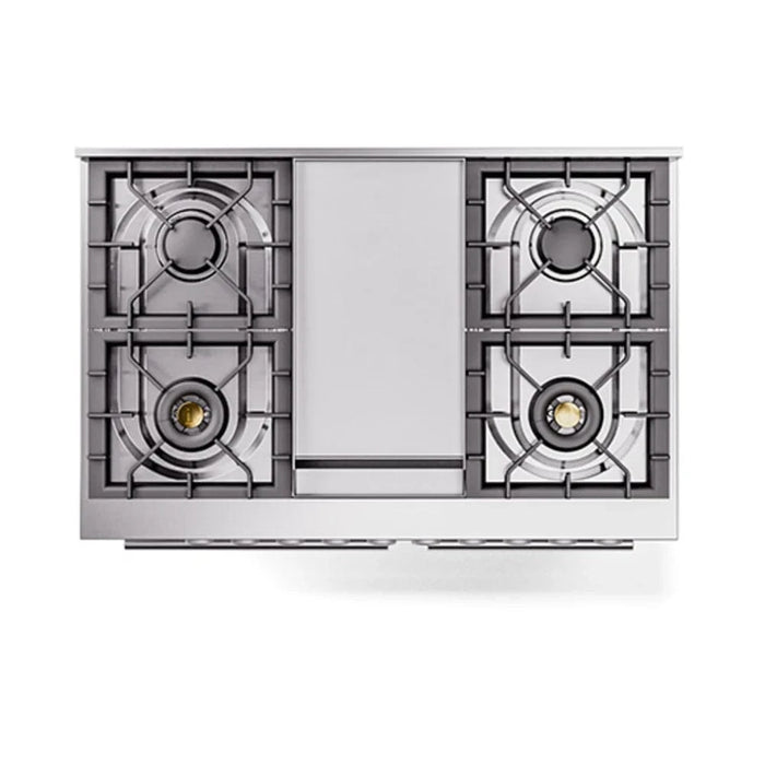 ILVE 40"Professional Plus Dual Fuel Range, White UPD40FQMPWH